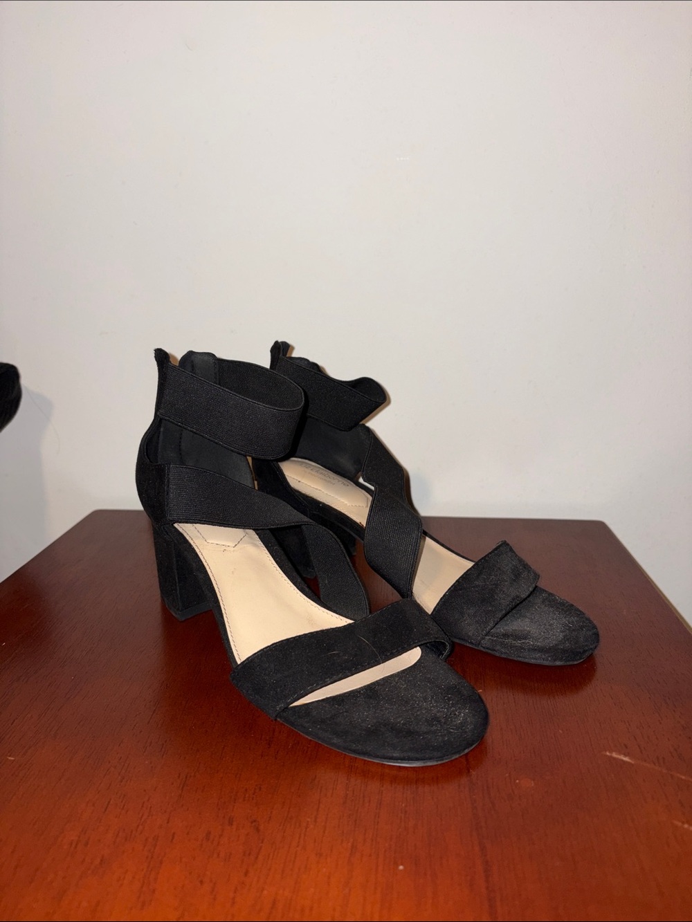 Black strappy heels